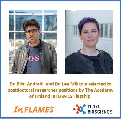 The Academy of Finland Flagship Programme InFLAMES awarded postdoctoral researcher positions to Bilal Andrabi and Lea Mikkola