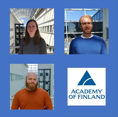 The Academy of Finland awarded Postdoctoral researcher fellowships to Megan Chastney, James Conway and Toni Grönroos