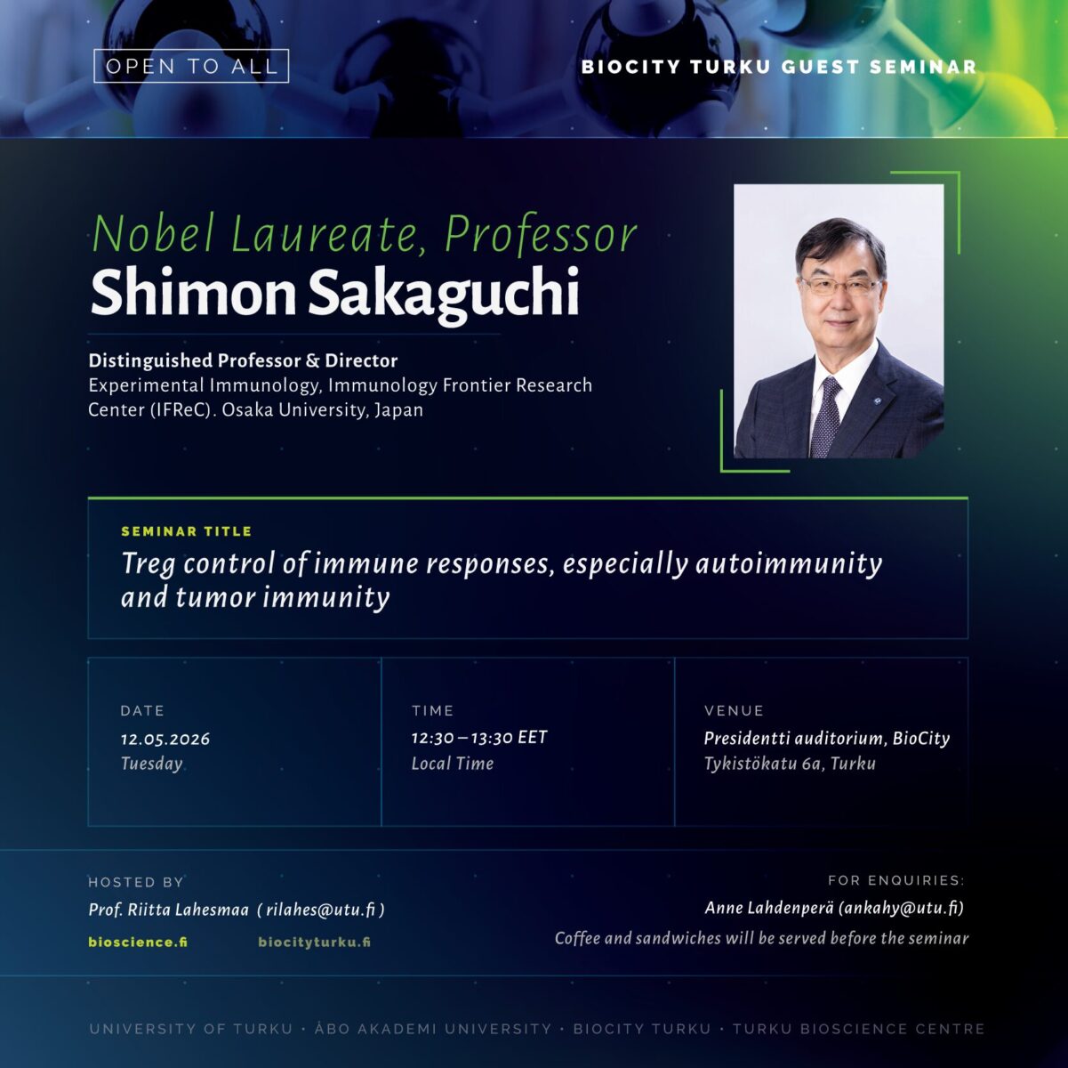 BioCity Turku Guest Seminar: Shimon Sakaguchi