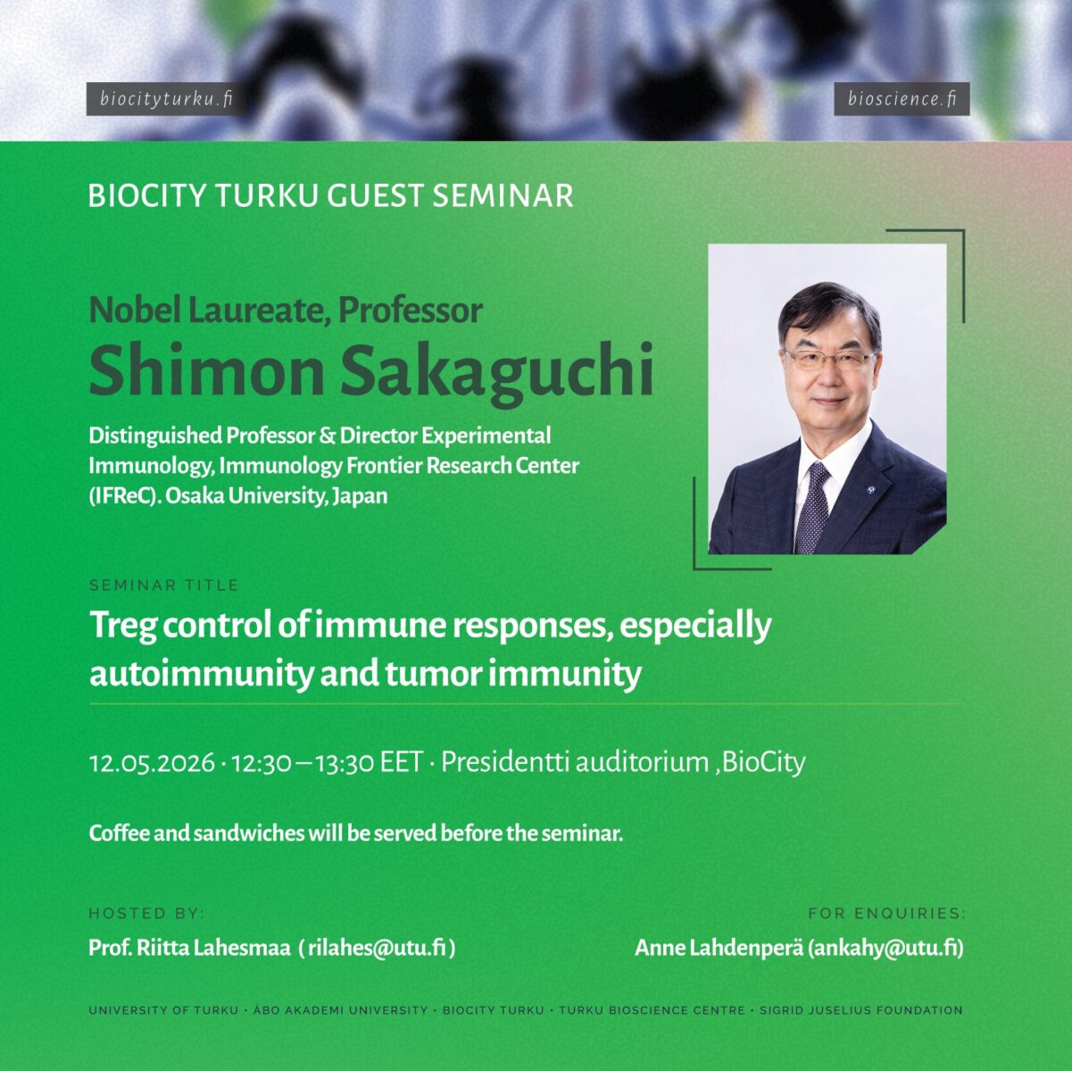 BioCity Turku Guest Seminar: Shimon Sakaguchi